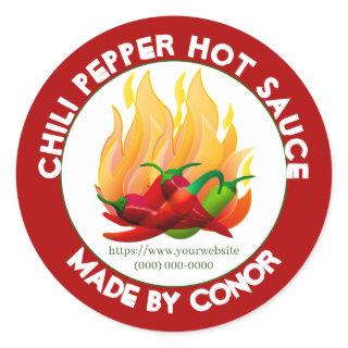 Chili Pepper Hot Sauce 2 Classic Round Sticker