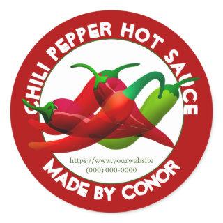 Chili Pepper Hot Sauce Circle  Classic Round Sticker