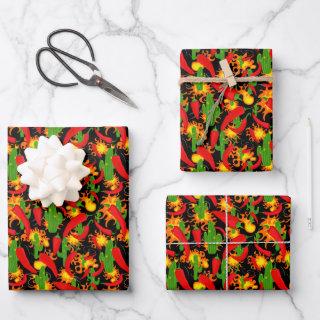 Chilli Peppers, Cactus and Flames Crazy Patterned  Sheets