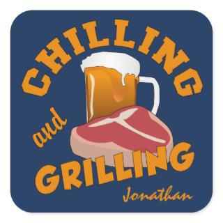 Chilling & Grilling custom name stickers