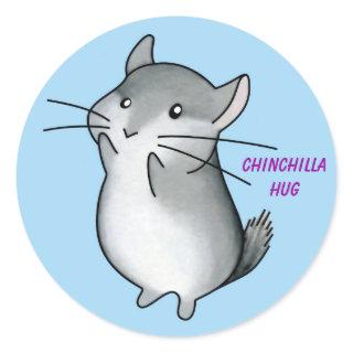 Chinchilla hug classic round sticker