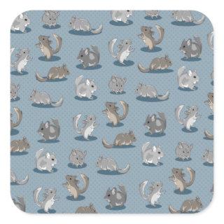 Chinchilla Pattern Square Sticker