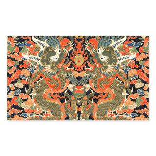 Chinese Asian Dragon Colorful Art Rectangular Sticker