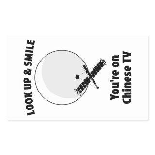 Chinese Balloon Look Up And Smile Rectangular Sticker