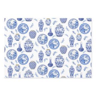 Chinese Blue and White Floral Ginger Jars Vintage   Sheets