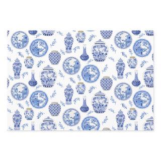 Chinese Blue and White Floral Ginger Jars Vintage   Sheets