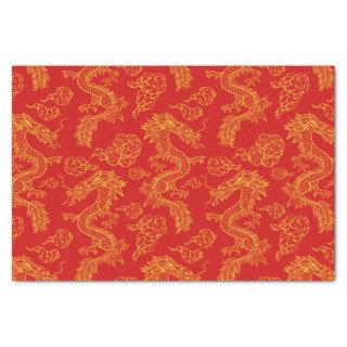 Chinese Dragon Red and Gold Theme Tissue Paper