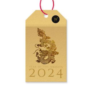 Chinese Dragon Year 2024 Elegant Monogram GTAG Gift Tags