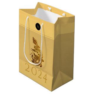 Chinese Dragon Year 2024 Elegant Monogram MGB Medium Gift Bag
