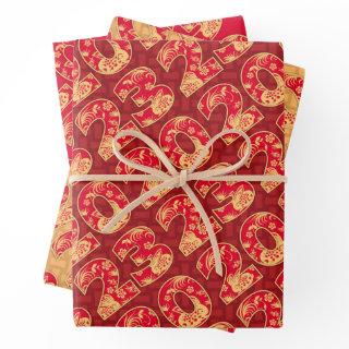 Chinese Year of the Rabbit 2023 Red and gold  Sheets