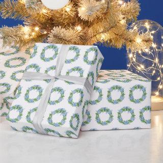 Chinoiserie Blue Christmas Ornament Wreath