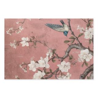 Chinoiserie Dusty Pink Cherry Blossom Background  Sheets