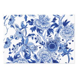 Chinoiserie Floral Bird Blue and White Decoupage  Sheets