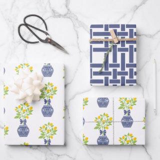 Chinoiserie Lemon Tree Gift Wrapping Sheets
