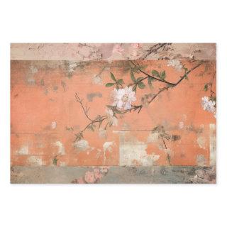 Chinoiserie Orange Sherbet Collage  Sheets