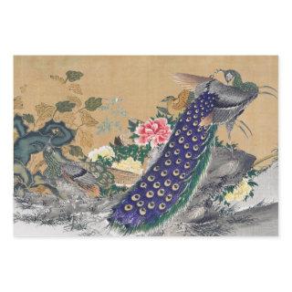 Chinoiserie Peacock with Dusty Rose and Faded Blue  Sheets