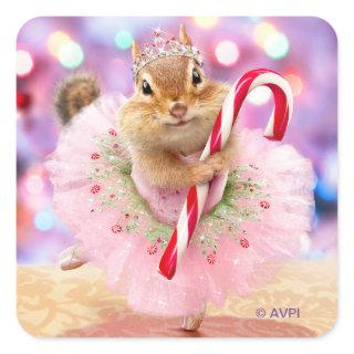 Chipmunk Plum Fairy Square Sticker