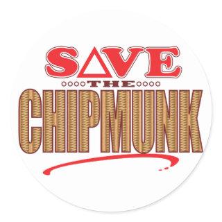 Chipmunk Save Classic Round Sticker