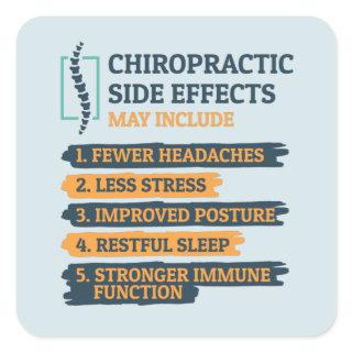 Chiropractic Side Effects Funny Chiro Gag Square Sticker