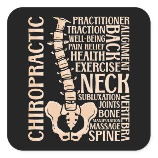 Chiropractic Spine Therapist Chiropractor Chiro Square Sticker