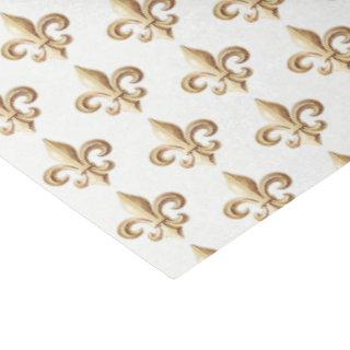 Chiseled Gold Gradient Heraldic Fleur de lis Wrapp Tissue Paper