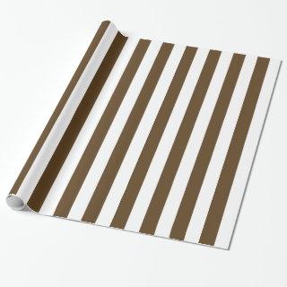 Chocolate Brown and White Bold Stripes