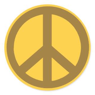 Chocolate Brown Peace Symbol Products Classic Round Sticker