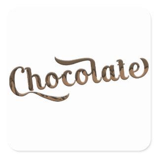 Chocolate Brown Retro Type Party Packaging Square Sticker