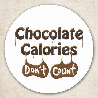 Chocolate Calories Don't Count Classic Round Sticker