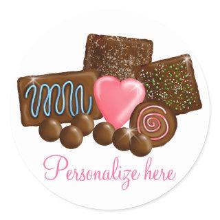 Chocolate  Candy Confections Classic Round Sticker