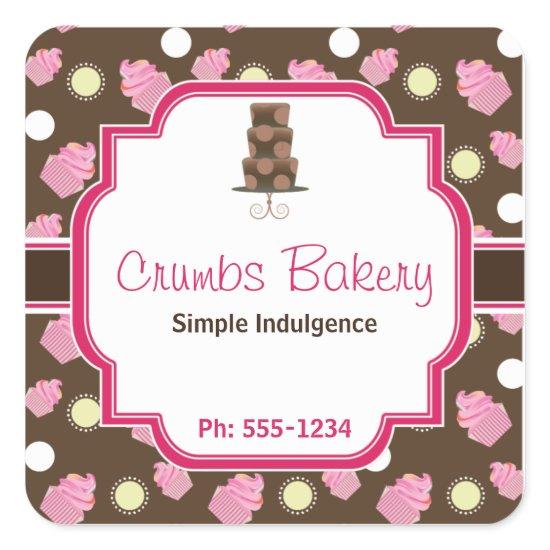 Chocolate Cupcake and 3 Tier cake Bakery Sticker