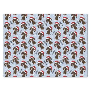 Chocolate Dachshund Christmas Custom Name Cute Dog Tissue Paper