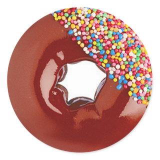 Chocolate Donut Classic Round Sticker