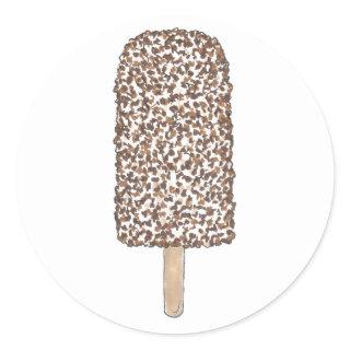 Chocolate Eclair Ice Cream Popsicle Pop Junk Food Classic Round Sticker