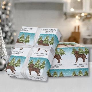 Chocolate Labrador Retriever Christmas Custom Text