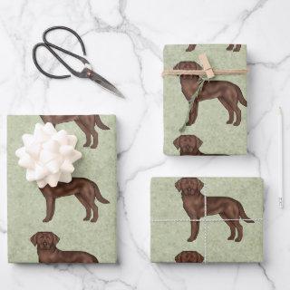 Chocolate Labrador Retriever Lab Dog Pattern Green  Sheets