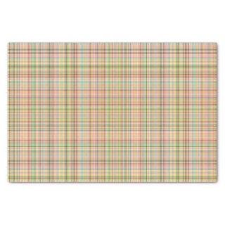 Chocolate Pastels Plaid 24-TISSUE WRAP PAPER