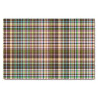 Chocolate Pastels Plaid 27-TISSUE WRAP PAPER