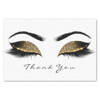 Chocolate Sepia Gold Glitter Thank You Eyes Lashes Tissue Paper