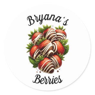 Chocolate Strawberries Strawberry Dessert Custom Classic Round Sticker