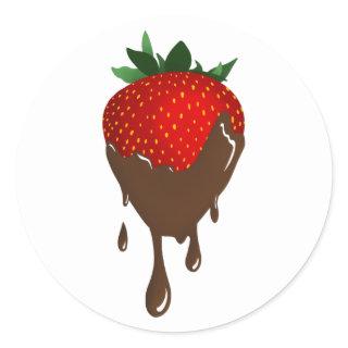 chocolate strawberry classic round sticker