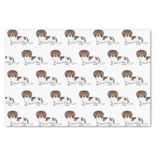 Chocolate & Tan Pied Long Hair Dachshund Pattern Tissue Paper