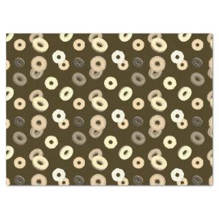 Chocolate vanilla donuts elegant pattern brown tissue paper