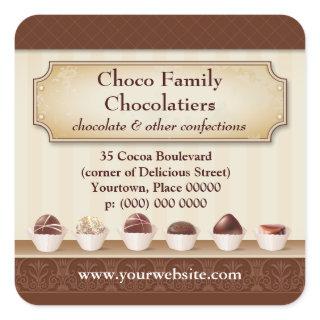 Chocolatier Display Counter Promotional Square Sticker