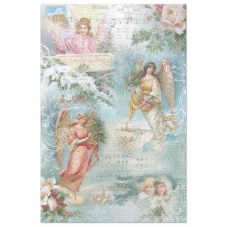 Choir of Vintage Christmas Winter Angels Decoupage Tissue Paper