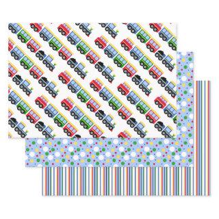 Choo Choo Trains, Stripes, and Polkadots   Sheets