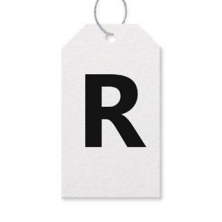 Choose Any Letter | Font: Open Sans Condensed Bold Gift Tags