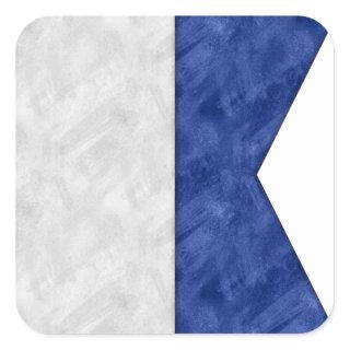 Choose from 26 Watercolor Nautical Maritime Flags Square Sticker