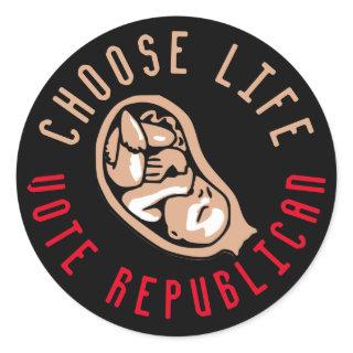 Choose Life Vote Republican Classic Round Sticker