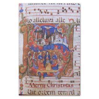 CHORAL MUSIC CHRISTMAS PARCHMENT WITH SAINTS TISSUE PAPER